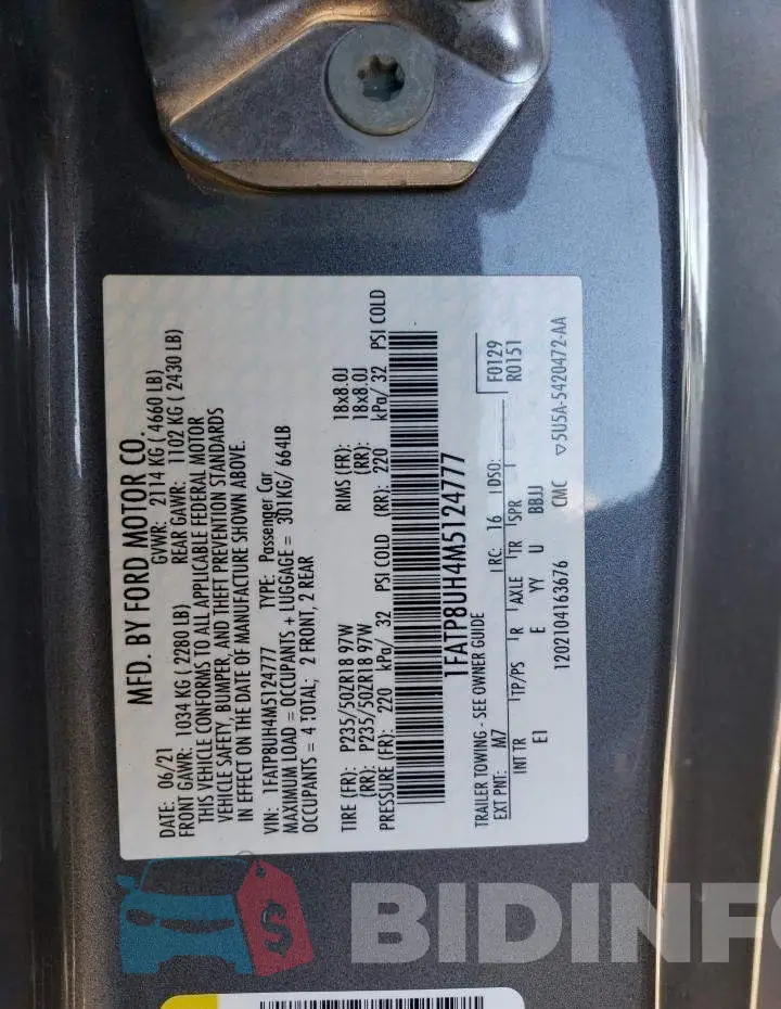 1FATP8UH4M5124777 Photo# 12