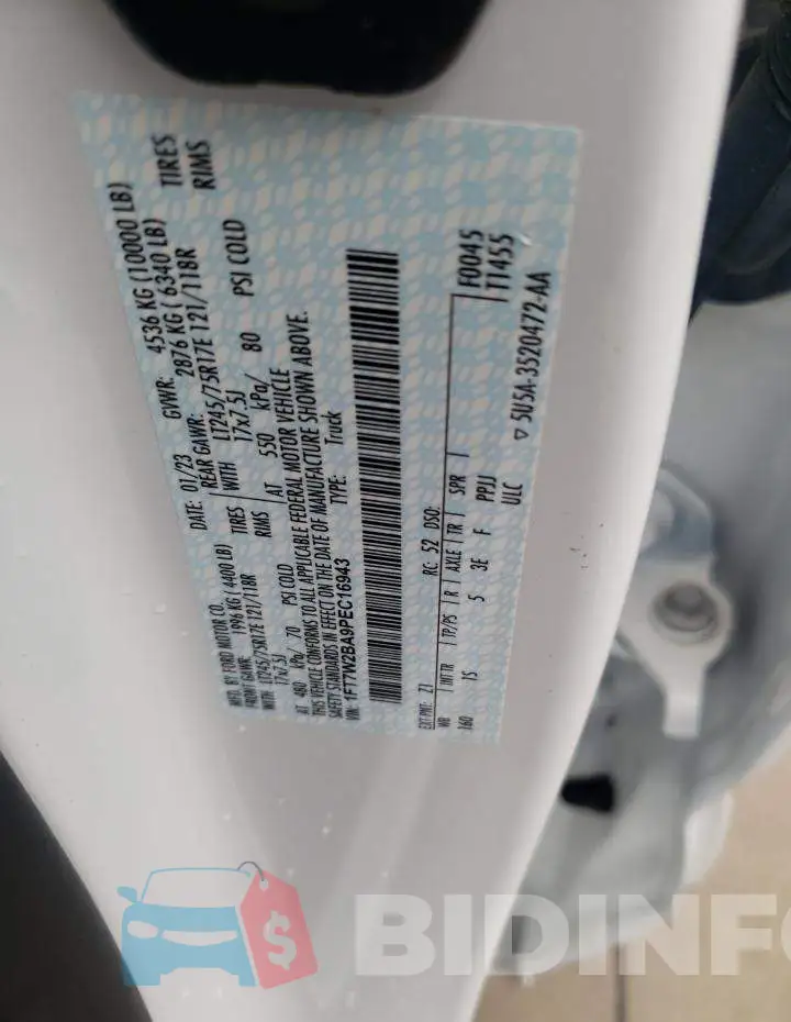 1FT7W2BA9PEC16943 Photo# 12