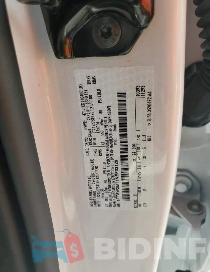 1FT8W2BT1NEF33120 Photo# 12
