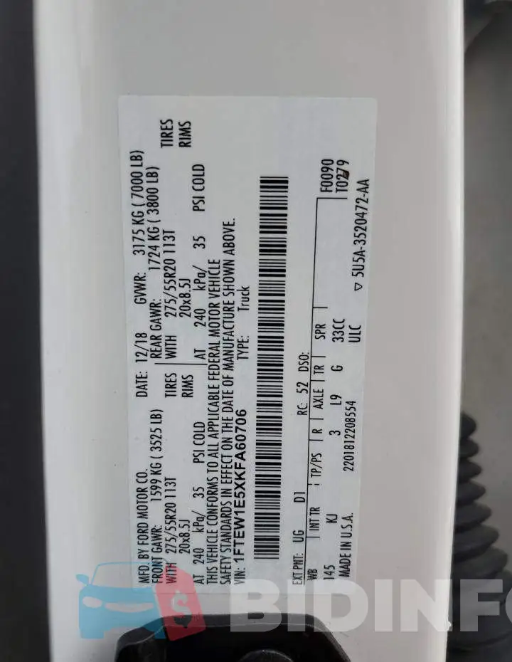 1FTEW1E5XKFA60706 Photo# 12