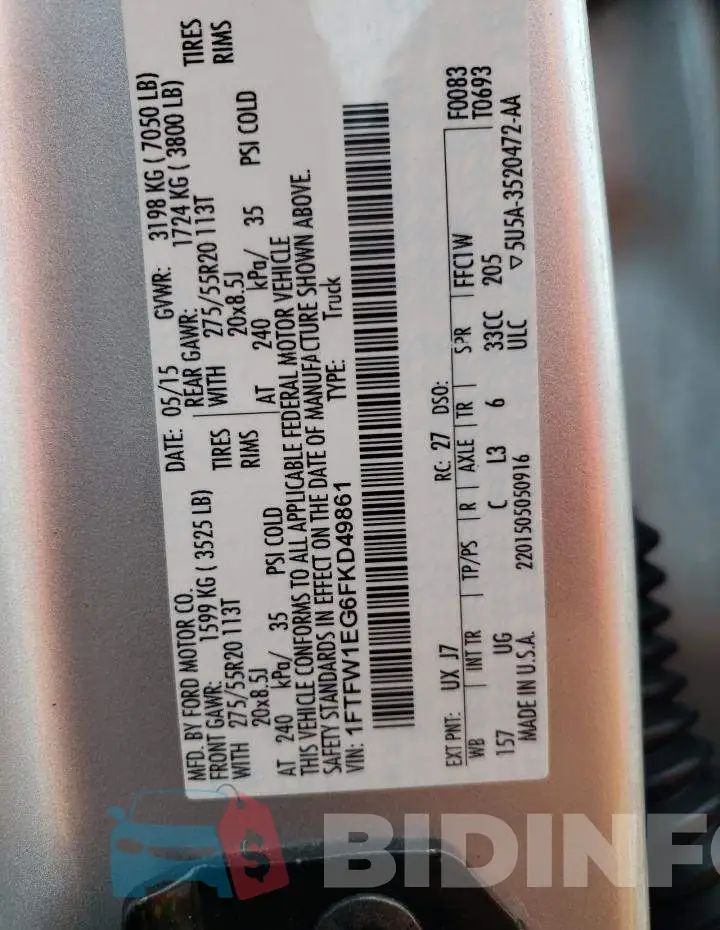 1FTFW1EG6FKD49861 Photo# 12