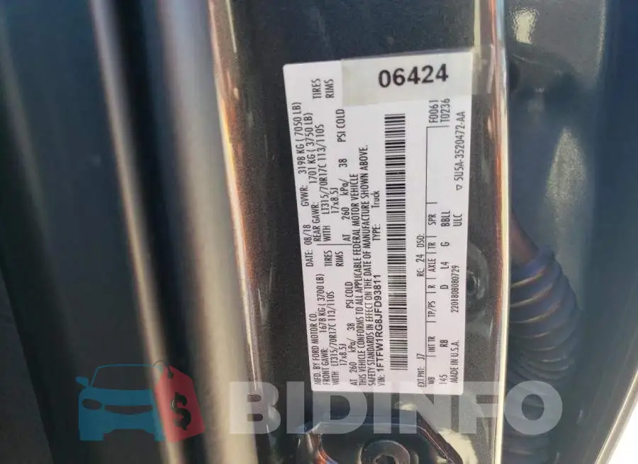 1FTFW1RG8JFD93811 Photo# 12