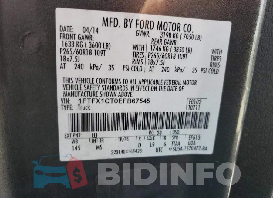 1FTFX1CT0EFB67545 Photo# 12