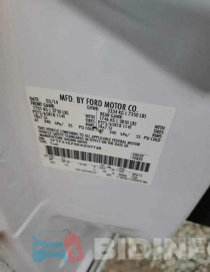 1FTFX1EF6EKE07728 Photo# 12