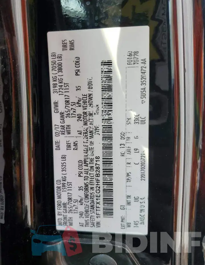 1FTFX1EG2HFB28718 Photo# 12