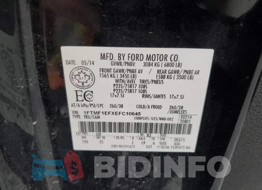 1FTMF1EFXEFC10645 Photo# 12