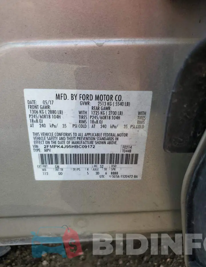 2FMPK4J95HBC09172 Photo# 12