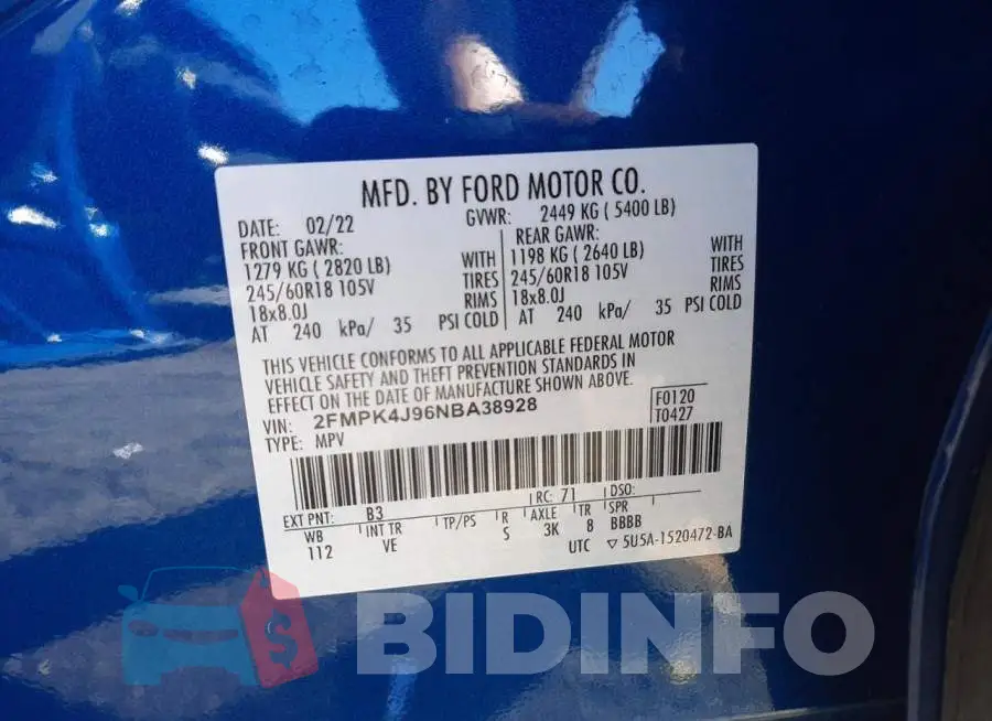 2FMPK4J96NBA38928 Photo# 14