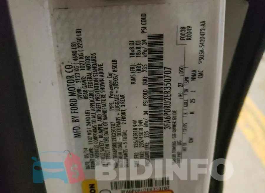 3FA6P0RU2ER350707 Photo# 12