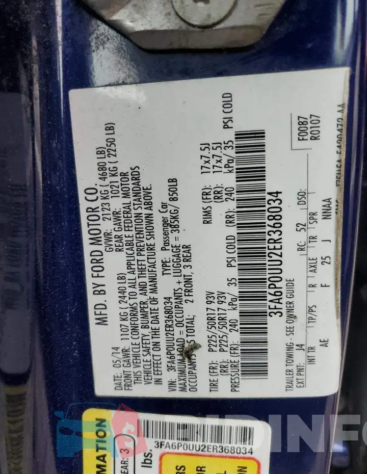 3FA6P0UU2ER368034 Photo# 12