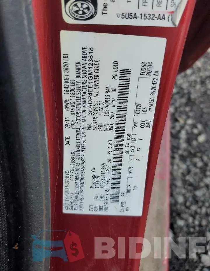 3FADP4EE1GM123618 Photo# 12