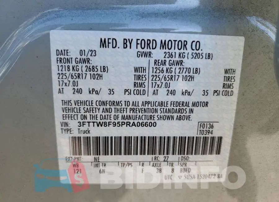 3FTTW8F95PRA06600 Photo# 12