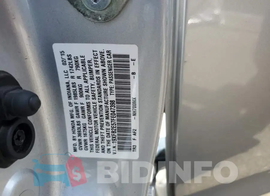 19XFB2E57FE047398 Photo# 12