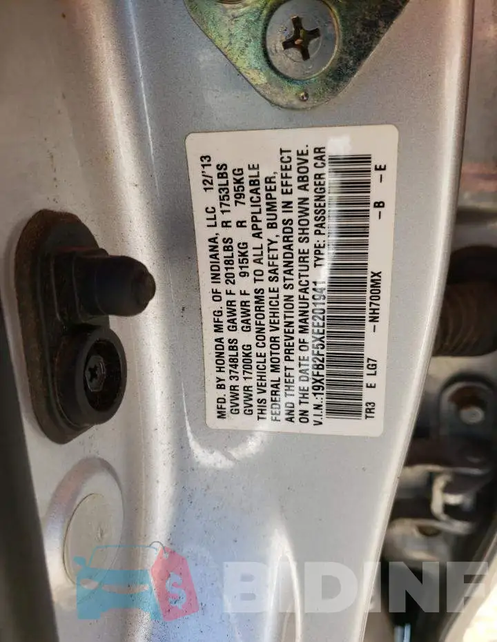 19XFB2F5XEE201941 Photo# 12