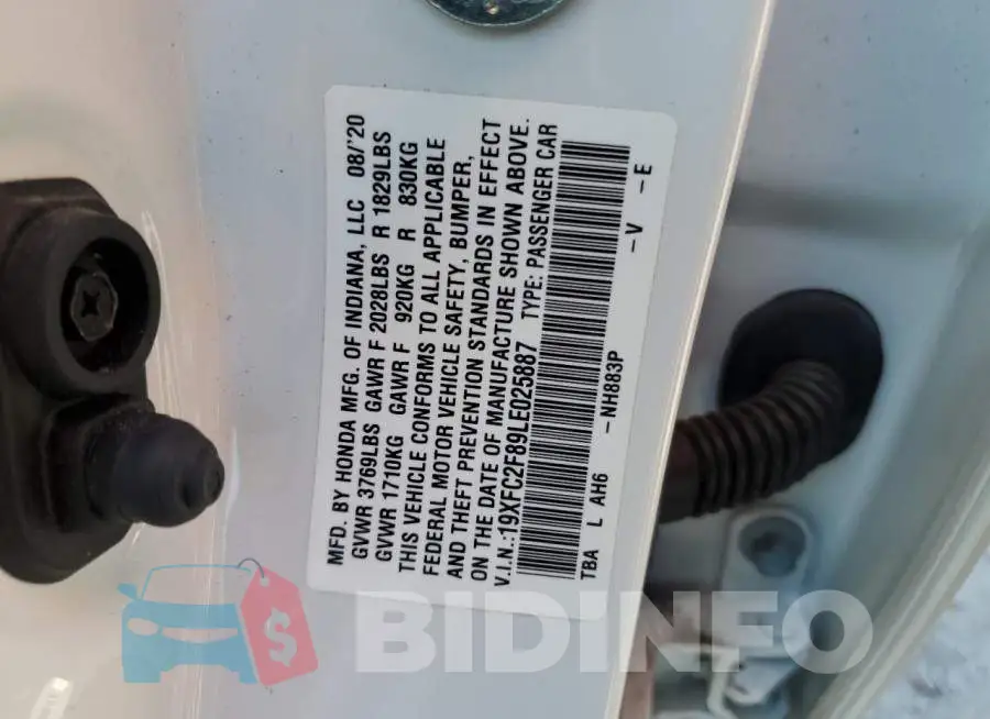 19XFC2F89LE025887 Photo# 12