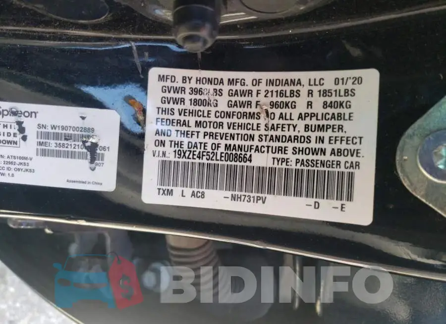 19XZE4F52LE008664 Photo# 12