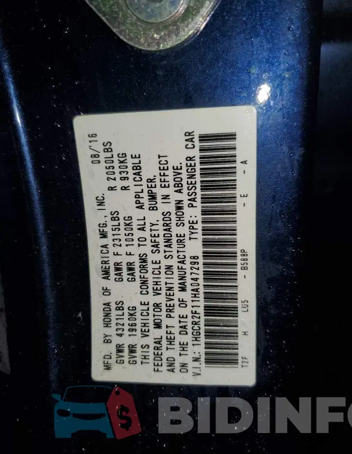 1HGCR2F11HA047298 Photo# 12
