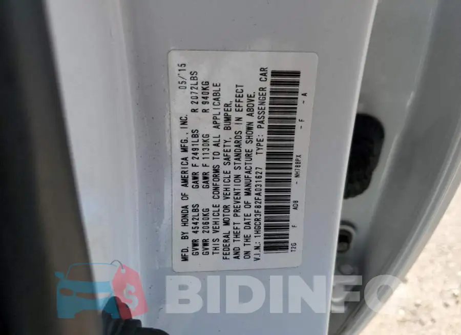 1HGCR3F82FA031627 Photo# 12