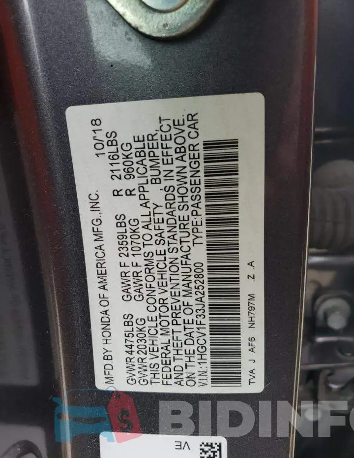 1HGCV1F33JA252800 Photo# 12