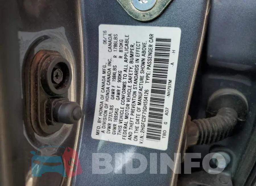 2HGFC2F75GH554126 Photo# 12