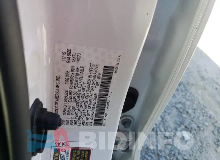 5J6RM3H9XGL002681 Photo# 12