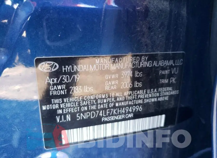 5NPD74LF7KH494996 Photo# 13