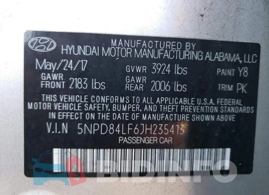 5NPD84LF6JH235413 Photo# 13