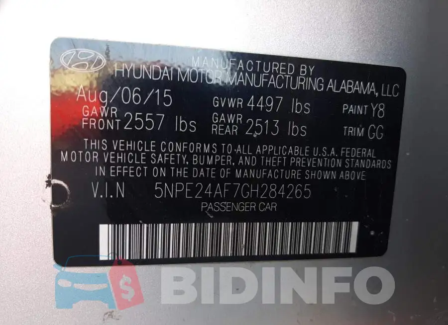 5NPE24AF7GH284265 Photo# 12