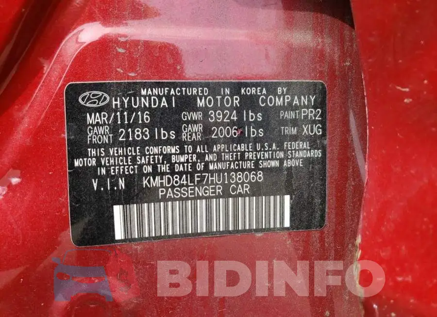 KMHD84LF7HU138068 Photo# 13