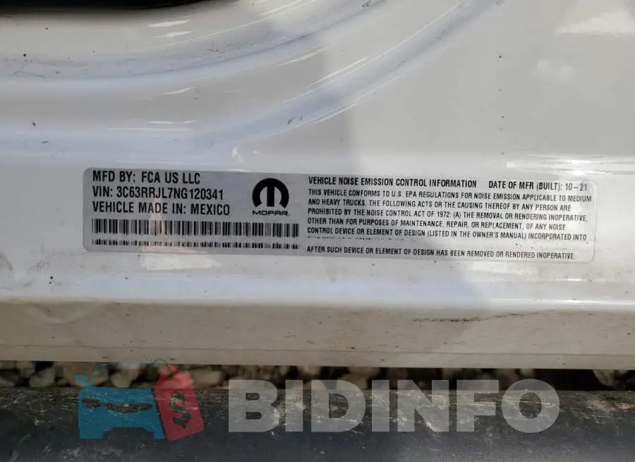 3C63RRJL7NG120341 Photo# 12