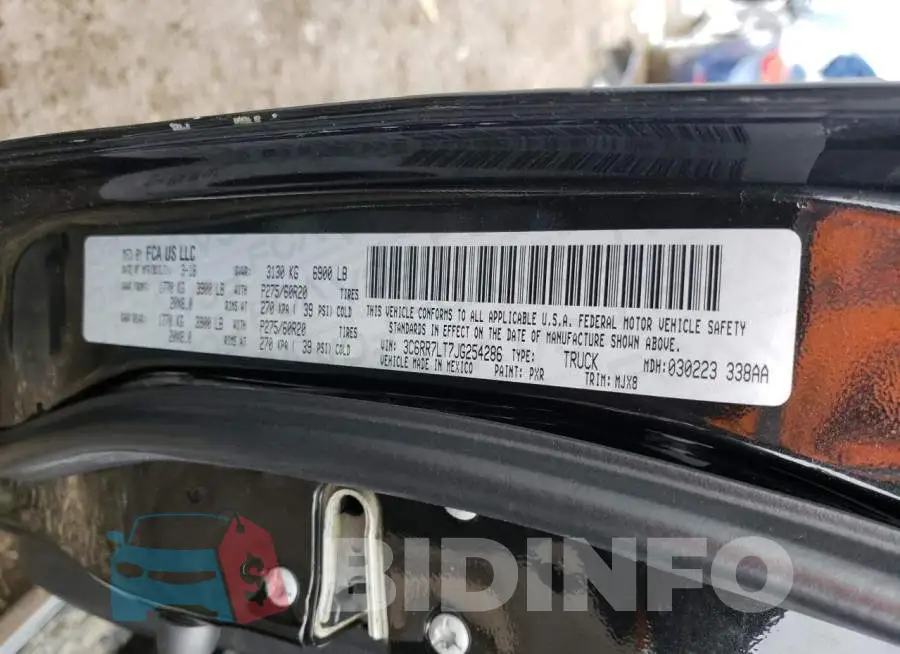 3C6RR7LT7JG254286 Photo# 12