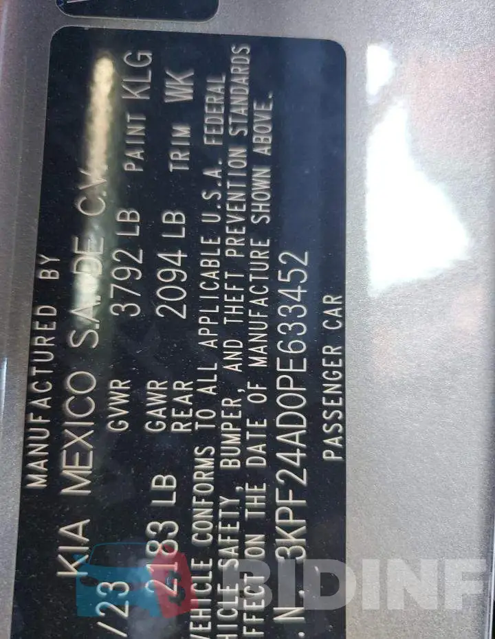 3KPF24AD0PE633452 Photo# 14