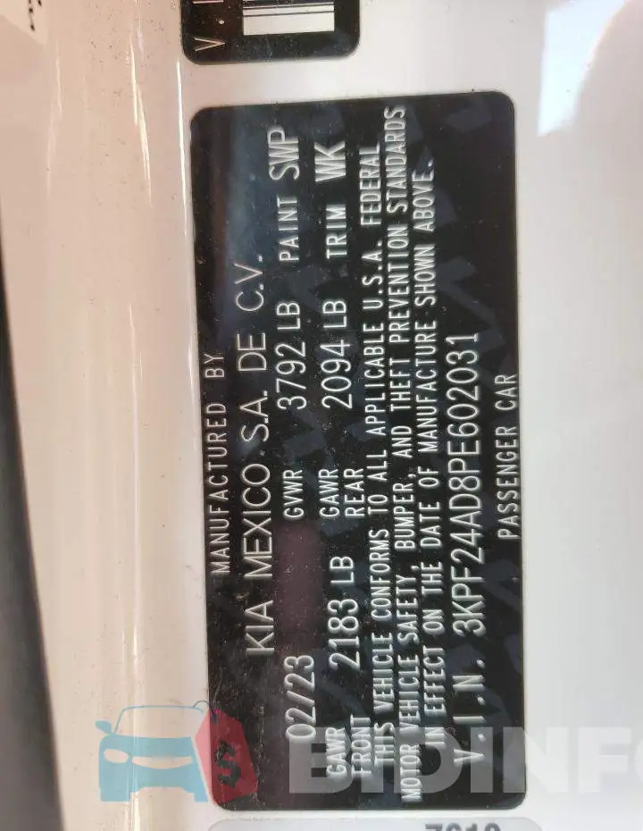 3KPF24AD8PE602031 Photo# 13