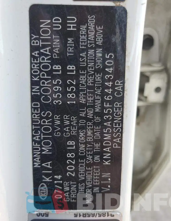KNADM5A35F6443405 Photo# 13