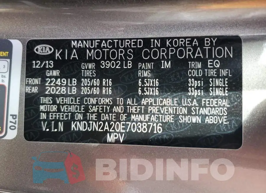 KNDJN2A20E7038716 Photo# 12