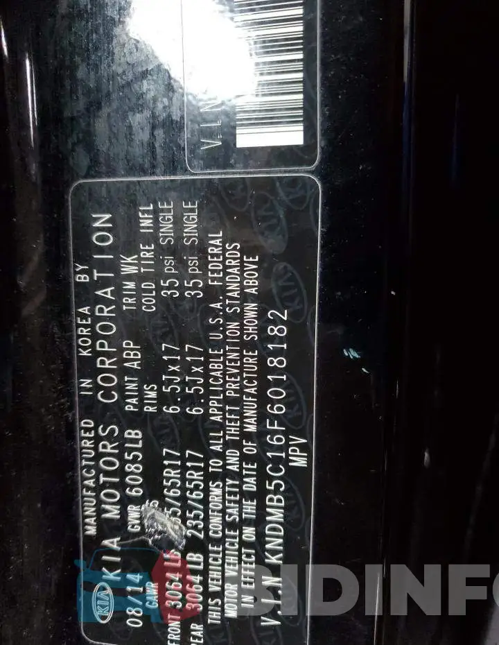 KNDMB5C16F6018182 Photo# 13