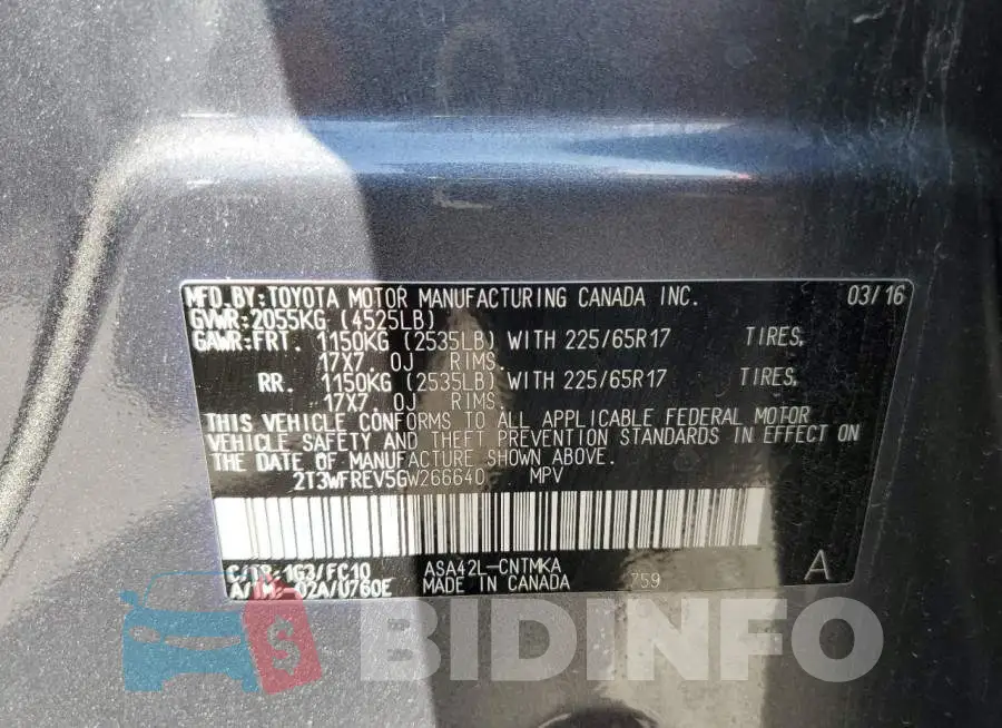 2T3WFREV5GW266640 Photo# 12