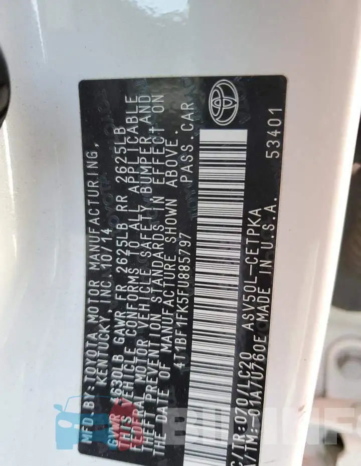 4T1BF1FK5FU885797 Photo# 12