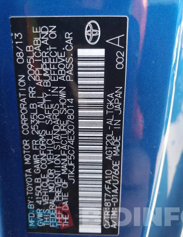 JTKJF5C74E3078014 Photo# 12