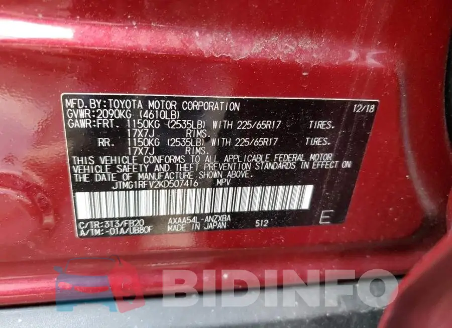 JTMG1RFV2KD507416 Photo# 12