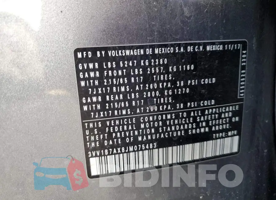 3VV1B7AX8JM075483 Photo# 12