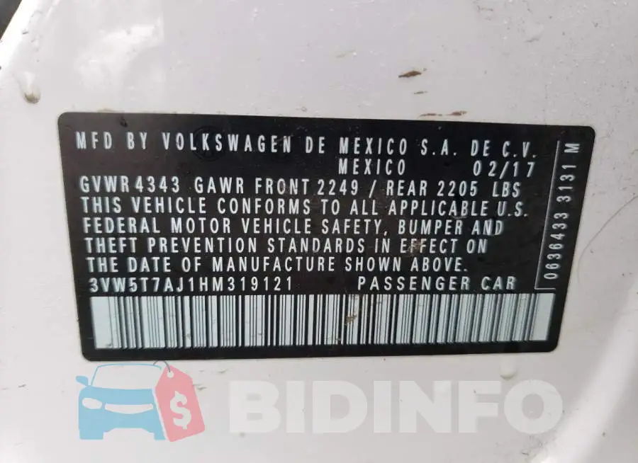3VW5T7AJ1HM319121 Photo# 12