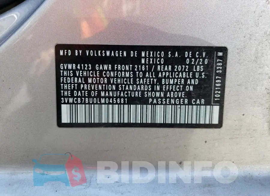 3VWCB7BU0LM045681 Photo# 12