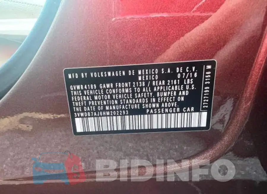 3VWDB7AJ6HM202293 Photo# 10