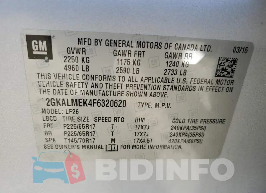 2GKALMEK4F6320620 Photo# 12