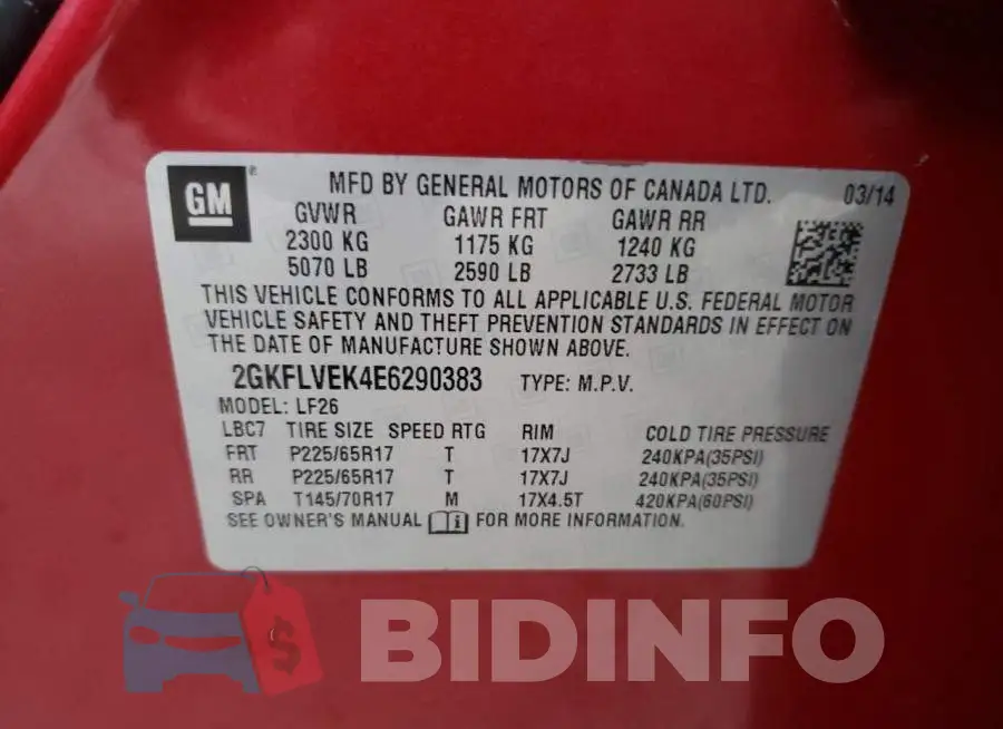 2GKFLVEK4E6290383 Photo# 12