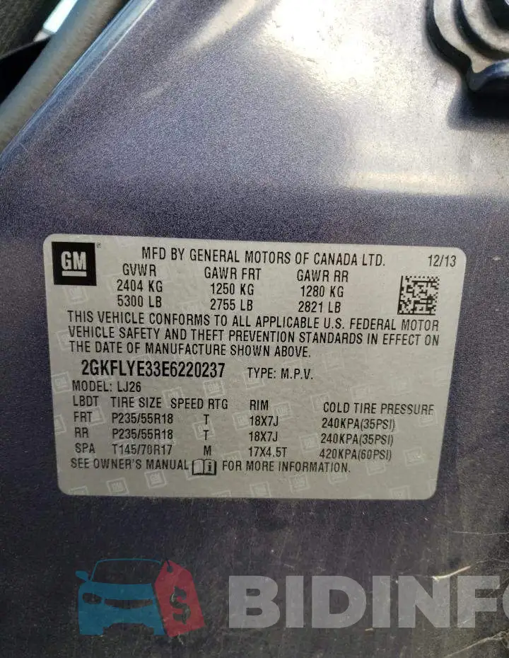 2GKFLYE33E6220237 Photo# 12