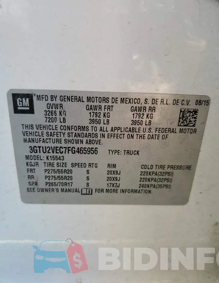 3GTU2VEC7FG465956 Photo# 12