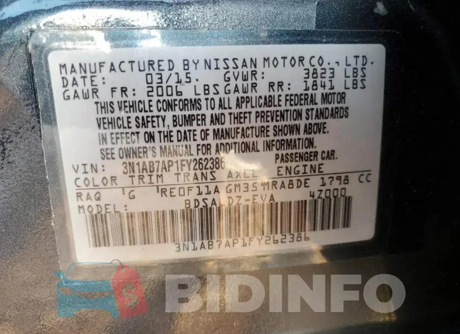 3N1AB7AP1FY262386 Photo# 12