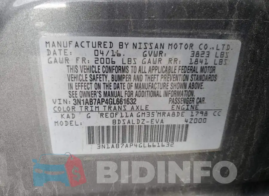 3N1AB7AP4GL661632 Photo# 12